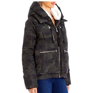 Bagatelle Camo and Shearling Winter Coat